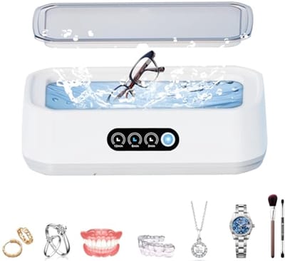 Ultrasoon Reiniger - Sieraden Wasser - Diepe Reiniging - 49000 Hz Frequentie - 650 ml Tank - Wit