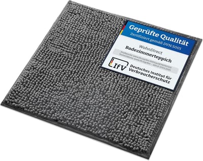 Antislip Badmat Grijs 45x45cm - Maschinewasbaar Toiletmat voor Badkamer - Veilig en Comfortabel