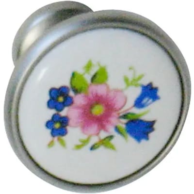 Bertomani Meubelknop Bouquet - Porselein - Bloemen - 30x25mm - Set Van 2