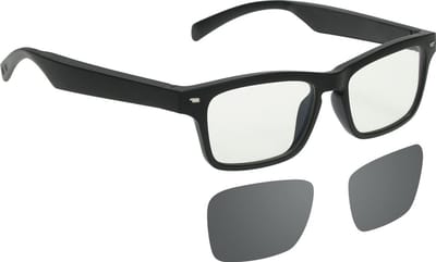 Slimme audiobril met draadloze Bluetooth-muziekweergave en handsfree bellen; gepolariseerde lenzen met blauwlichtfilter; microfoon; unisex.