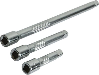 Silverline Ratelverlengstukken set - vierkant aandrijving - chroom vanadium staal - 3-delig