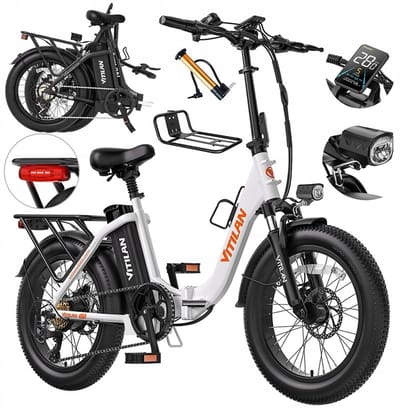 VITILAN U3 Witte Opvouwbare Elektrische Fiets – 48V 13Ah Accu,20" Vetbanden, 7-Speed Shimano – Wit