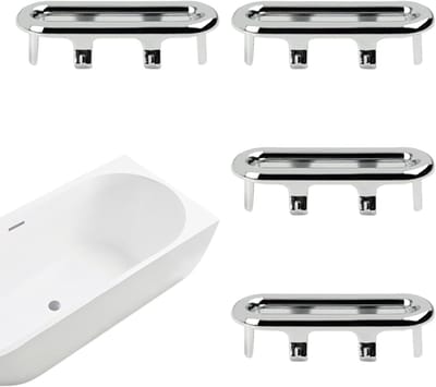 Overloopafdekking Badkamer - Afvoerstoppers Set - Bescherming Wastafel - Roestbestendig Materiaal - 4 Stuks Ovaal - Zilverkleur