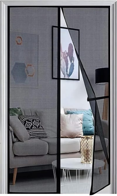 Dailygoods - Panngu Vliegenggitter balkondeur magneet 150 x 225 cm, 2024 versterkt vliegengordijn terrasplank magnetische deur zonder boren, vliegennet balkon insectenbescherming deur, magnetisch mozaïekgordijn