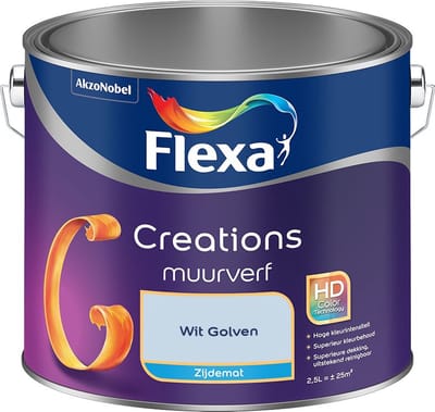 Flexa - Creations Muurverf Zijdemat - Wit Golven - Mengverf - 2,5 L