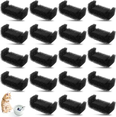 Sponsfilter voor Katten- en Hondenfonteinen - 20 Stuks, Ideaal voor Dieren, Verbetert Waterkwaliteit en Filtratie