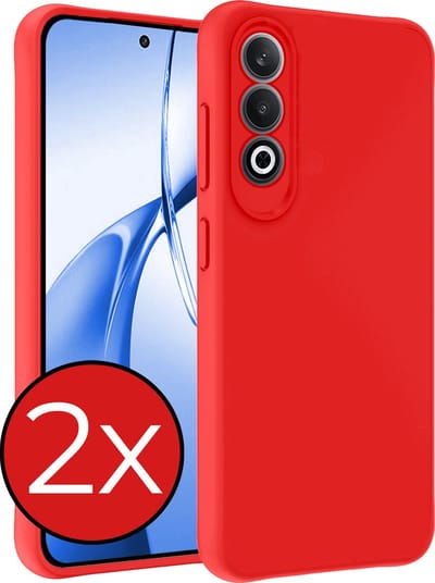 Hoesje - 2 Stuks - Geschikt voor OnePlus Nord CE4 - Sterk & Shockproof - Telefoonhoes - Back Cover - Case Siliconen - Telefoon Hoes - Rood