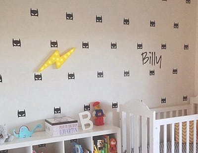 Muursticker batman patroon zwart kinderkamer jongens