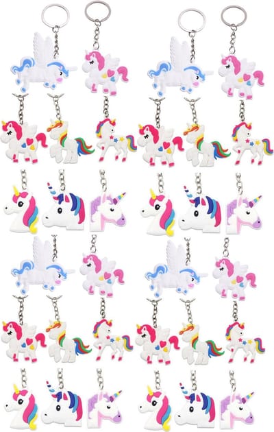 Uitdeelzakjes - Traktatie Uitdeelcadeautjes - 32 x Unicorn Sleutelhanger- Eenhoorn hanger - Verjaardag - Grabbelton cadeautjes - Klein speelgoed