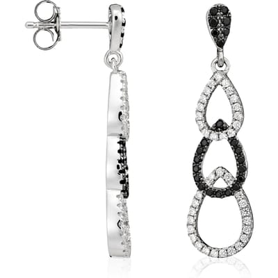 Orphelia Dames 925 Sterling Zilveren Dangler Oorbellen - Zilver ZO-5230