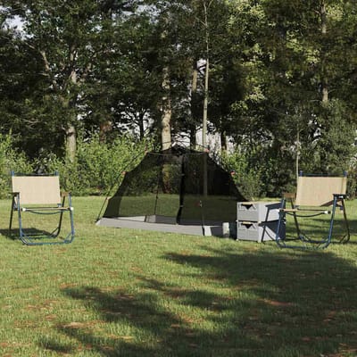 vidaXL - Tent - met - dak - met - opslag - Grijs - en - Zwart - 236 - x - 150 - x - 136 - cm