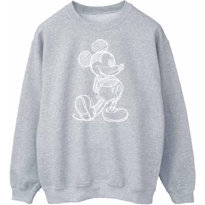 Disney Heren Mickey Mouse Sketch Kick Sweatshirt (Sportgrijs)
