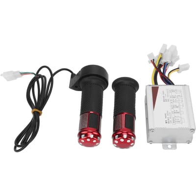 Ensemble Poignée Contrôleur Vélo Électrique 24V 500W Coque Aluminium Stable Poignée Contrôleur Vélo Électrique pour Vélo black