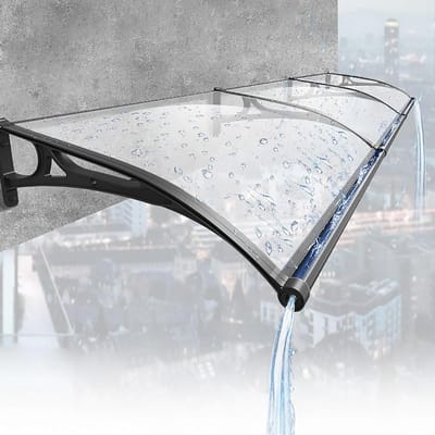 Aluminium Afdak - Deurluifel Overkapping - Bescherming Buiten - Efficiënte Afvoer - 60x100cm - Helder
