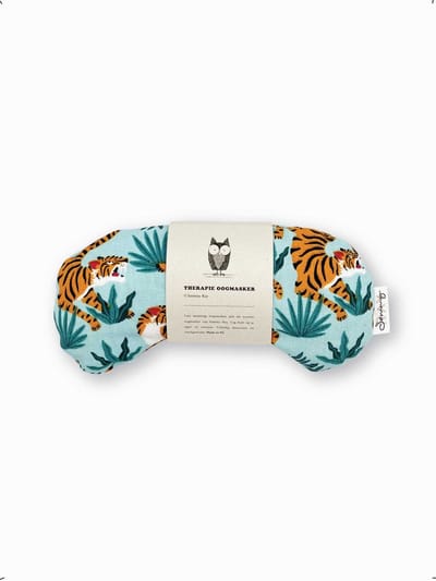 Oogmasker warmtekussen - Tijger - Duurzaam cadeau - Kersenpitten - Meditatiekussen - Oogkussen - Yoga - Meditatie - Ontspanning - Migraine