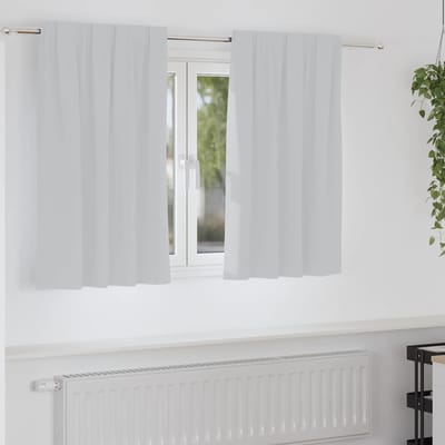 vidaXL Zwart-out Gordijnen met Ringen 2 st Bleekgrijs 140 x 140 cm