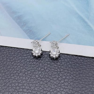 Echte 14k Goud Kleur Diamant Oorbel Voor Vrouwen Aretes De Plata De Ley 925 Mujer Massief 925 Zilver Diamant Sieraden Hang Oorbel