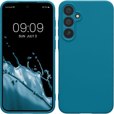 kwmobile telefoonhoesje geschikt voor Samsung Galaxy A55 5G - Hoesje voor smartphone - Precisie camera uitsnede - In Caribisch blauw
