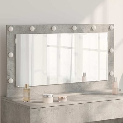 vidaXL - Make-up - Spiegel - Beton - Grijs - 100 - x - 55 - x - 18 - cm - Rechthoekig