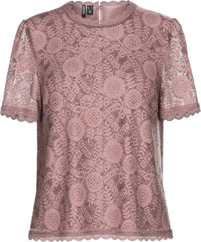 PIECES PCOLLINE SS LACE TOP NOOS Dames Blouse - Maat XS