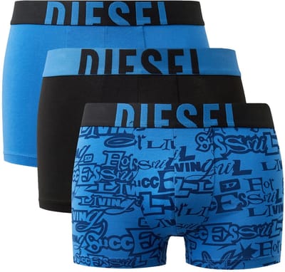 Diesel Boxershort Damien 3-pack blauw-zwart