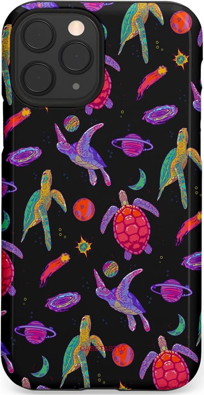 Casetastic Hoesje Geschikt voor Apple iPhone 11 Pro - Stijlvolle Beschermende Duo-layer Case - Astro schildpad