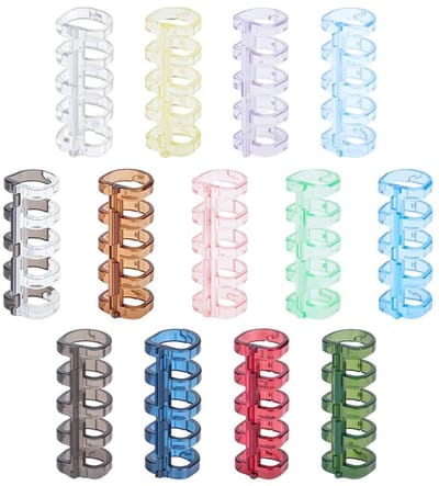 Dailygoods- Bindkammen 52 Stuks - 5-Ringen - Kunststof - Gedeelde Bindkammen - Notitieboek - Dagboek - 13 Kleuren - Boekenringen
