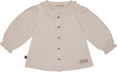 Frogs and Dogs - Geweven stippen blouse | Beige - Katoen - Maat 50/56