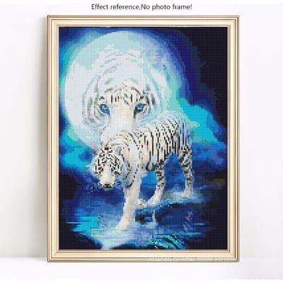 Diamant peinture pleine ronde arrivée animaux diamant broderie vente tigre passe-temps et artisanat 20X30 gray