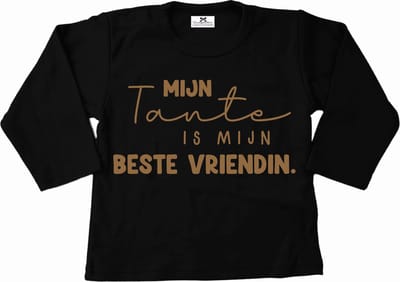 Shirt zwart kind-mijn tante is mijn beste vriendin-Maat 56