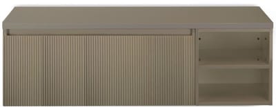 Frozen 3D Badmeubelset 140 cm - Greeplijst in Kleur - Wastafel Regaalkast met Bovenblad Olive