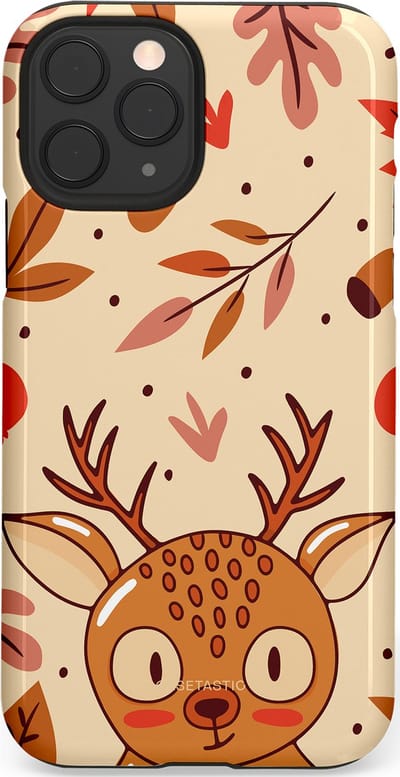 Casetastic hoesje geschikt voor Apple iPhone 11 Pro - Dubbellaagse bescherming - Hert in de herfst - Fashion Case - Zand Terracotta Rood