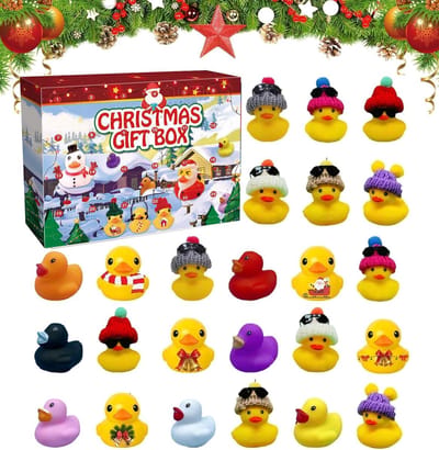 Rubber Duck Advent Calendar 2023 - Mini Christmas Advent Calendar - Countdown Kalender voor Kinderen - Feestelijke Cadeaus voor Jongens en Meisjes - Kerstmis Party Gifts voor Kinderen en Volwassenen