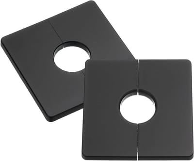 Afdekplaat Vierkant - Split Flens Muur - Leidingen Afwerken - Zelfklevende Montage - 86 x 86 mm - Zwart