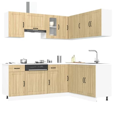vidaXL - 11-delige - Keukenkastenset - Lucca - bewerkt - hout - sonoma - eikenkleur