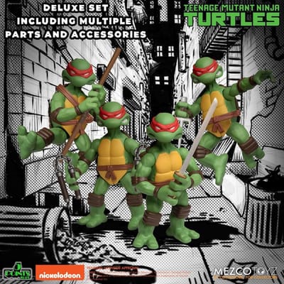 Mezco Toys Teenage Mutant Ninja Turtles Action Figuur Teenage Mutant Ninja Turtles Deluxe Set 8 cm Action Figuur