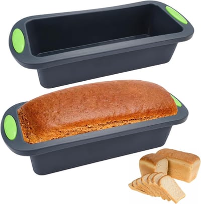 Siliconen Broodvormen Set van 2, 28 X 12 X 6.5 cm, Ideaal voor Brood en Taarten, Bakvormen, BPA-vrij en Duurzaam