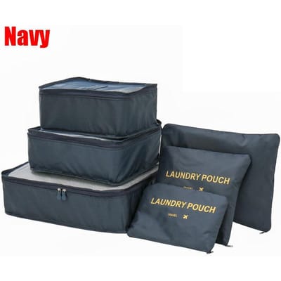 6 STUKS Reisopbergtas Set voor Kleding Netjes Organizer Garderobe Koffer Zakje Reis Organizer Tas Etui Schoenen Pakkubus 6 Pcs Vloot