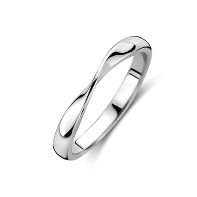 Zilver gerhodineerd Ring Gedraaid Zilver Gerhodineerd - 1340652