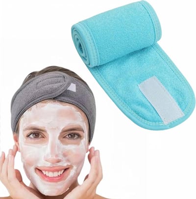 Verstelbare Haarband voor Cosmetisch Gebruik, Sport, Yoga en Spa - Ideaal voor Gezichtsbehandelingen en Make-up (Blauw, One Size)
