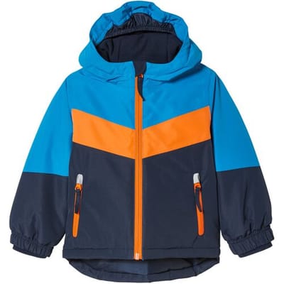 LUPILU Kinder ski-jas (Donkerblauw/oranje/blauw, 98/104)