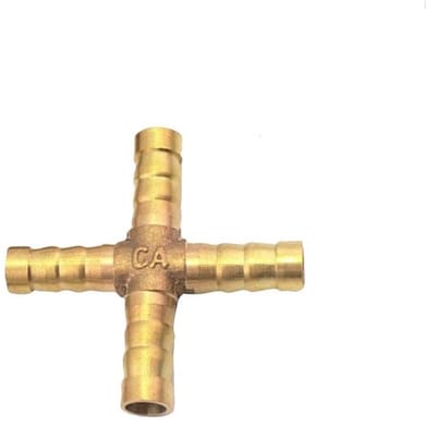 Dailygoods- Slangconnector 6mm - Messing - 4-Weg - Pneumatische Accessoires - Corrosiebestendig - Flexibel - Handig - Slangfitting