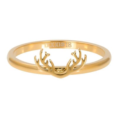 iXXXi Jewelry Vulring 2 mm Symbol Antlers Goudkleurig - maat 17