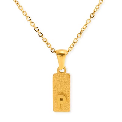 Marama - Ketting Letter P Goud Glitter - stainless steel - gold plated - tijdloos - nikkelvrij - letter P - persoonlijke ketting - letterketting - liefde - damesketting met hanger