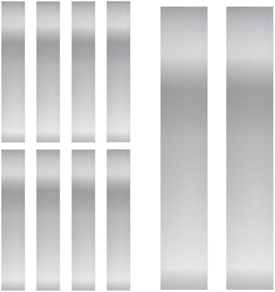 10 Stuks RVS Rectangular Shim Stock Assortiment - 6.1 x 0.98 x 0.0008'' - Ideaal voor Keuken, DIY en Industrieel Gebruik