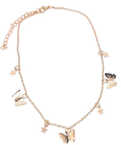 Ketting Meisje- Meisjesketting Vlinder- 3D Ketting- Bedelketting- Goudkleurige ketting vlinder- Kind- LiLaLove