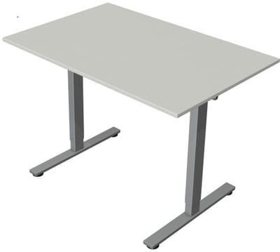 Zit-sta bureau Move New Base – Elektrisch bureau – 120 x 80 cm – Licht grijs