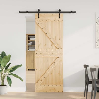 vidaXL - Schuifdeur - NARVIK - Naturel - en - Zwart - 70 - x - 210 - cm - (152,5 - cm)
