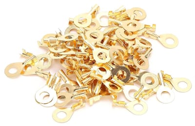100 Stuks Ringklemmen M6 6.2mm, Kabelverbinding voor Accu, Crimpconnectoren voor Elektriciteit