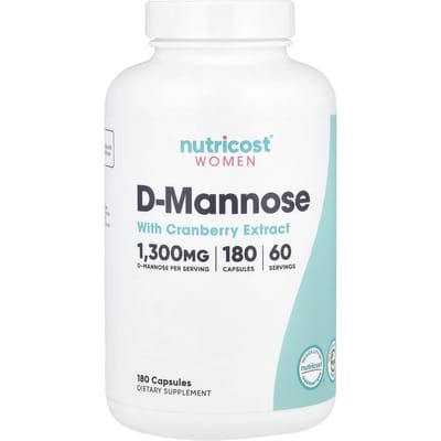 Nutricost, femmes, d-mannose avec extrait de cranberry, 180 gélules